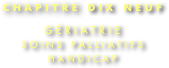 CHAPITRE DIX NEUF

GÉRIATRIE
SOINS PALLIATIFS
HANDICAP